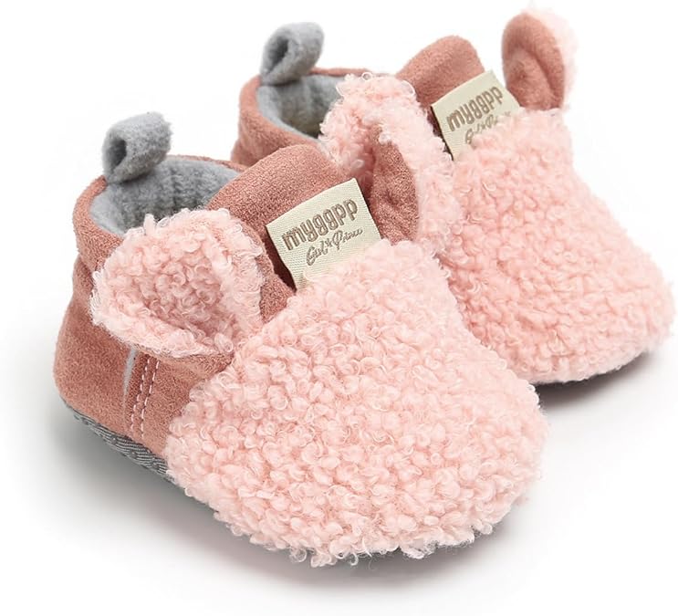 Baby Boys Girls Cotton Booties Non Skid Soft Sock Boots Infant Slippers Newborn First Walker Crib Shoes