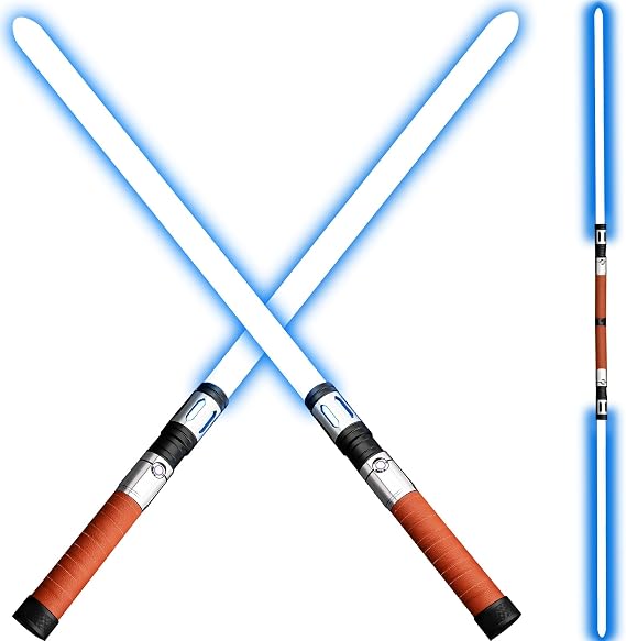 Saberforms 2 Pack Lightsaber, 2-in-1 Dueling Lightsaber, 12 RGB Colors, 16 Sound Font and Motion Control, Force FX Lightsaber with Premium Metal Handle and Interchangeable Blades for Adults and Kids