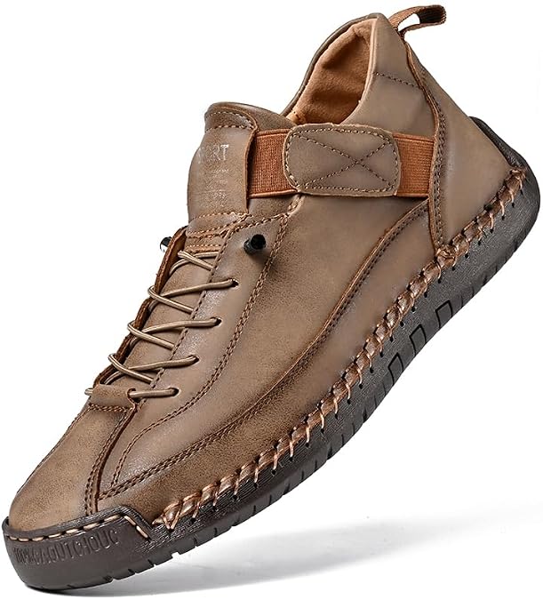 Mens Chukka Boots Non Slip Ankle Boots Loafers Casual Boots for Men Slip On Lightweight Dress Sneakers Handmade Fashion Sneakers Walking Driving Shoes