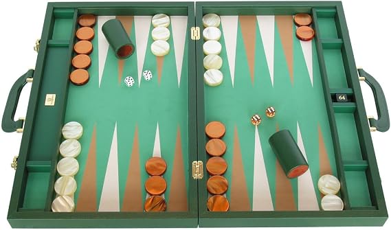 Leather Backgammon Set - Microfiber Playing Surface 23"
