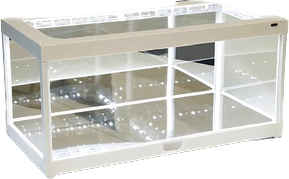 White Collectible Display Show Case Illumicase+ with LED Lights and Mirror Base and Back for 1:64 1:43 1:32 1:24 1:18 Scale Models