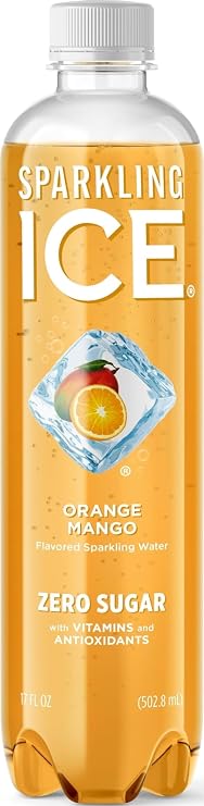 Sparkling Ice, Orange Mango Sparkling Water, Zero Sugar Flavored Water, with Antioxidants and Vitamins, 17 fl oz Bottle