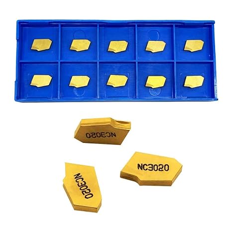 GBJ 10pcs SP200 GTN-2 Grooving Cut-Off Carbide Inserts for SPB26-2 SPB32-2 Blade Grooving Slotting Tool Cut Off Plate Tool (10pcs SP200)