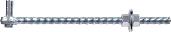 Hardware Essentials Gate Bolt Hook, 5/8in x 12in, 1 Count, Zinc | Steel with plated finish, adjustable bolt corrects gate sag, fits right or left hand gate installs for secure mounting