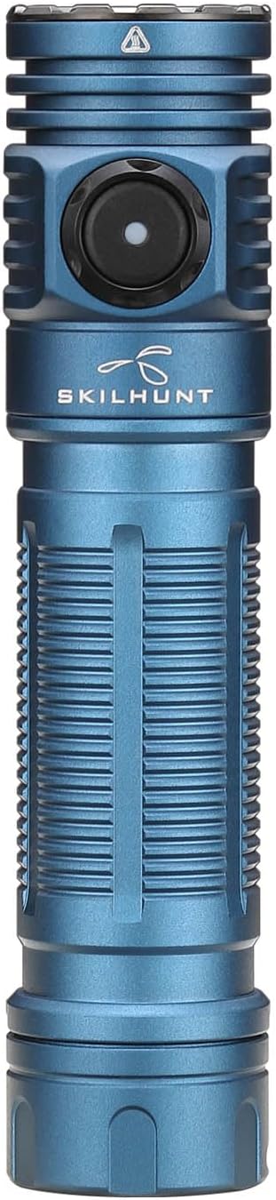 SKILHUNT M200 Rechargeable LED Flashlight for EDC, Powerfule, Waterproof, use for Outdoor, Rescue, Searching, Hiking and Emergency (High CRI 5000K, Blue)