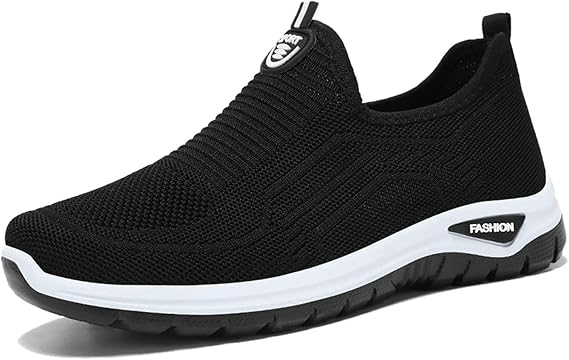 Sports Shoes Men - Men's Fashion Sneakers Lightweight Breathable Mesh Slip On Casual Walking Shoes for Daily Comfort