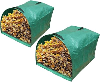 Gardenpal 2-pack Yard Waste Bags for Collecting Leaves, PE Gardening Bags, Lawn and Leaf Bags, Large Yard Dustpan-Type Garden Bag, Reuseable Garden Waste Container, 53 Gallon Per Bag