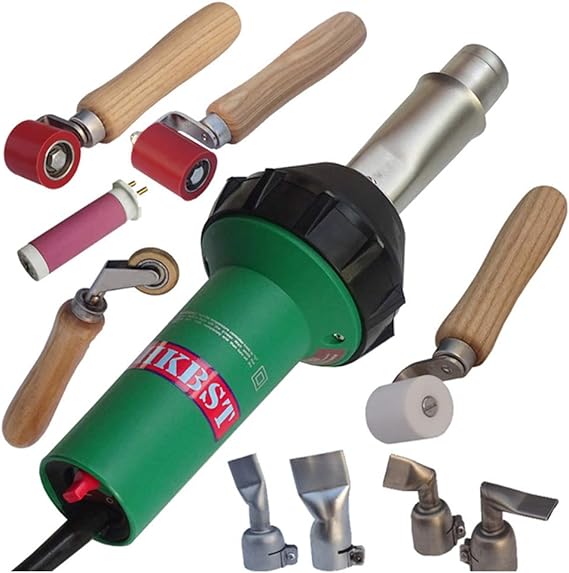 Hot Air Welding Gun for HDPE Geomembrane Welder for TPO Foof with Flat Weld Nozzle and Rollers for Plastic Welder