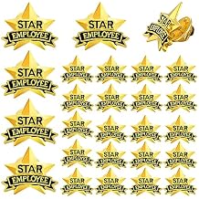 Zeyune 24 Pcs Employee of The Month Pin 3/4 Inch Star Employee Pin Golden Star Staff Recognition Award for Staff Team Appreciation Gift(Classic Style)