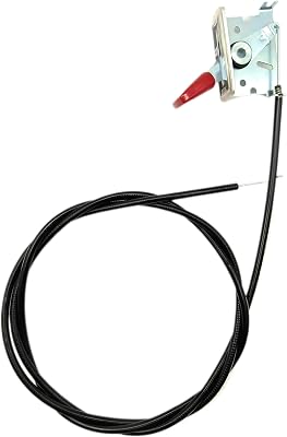 72 Inches Universal Throttle Cable Suitable for Most lawnmowers, Standard-Sized Snow blowers; Metal Lever and Fixing Plate; with Plastic-Coated Outer Sheath, Featuring a Solid Wire Inner.