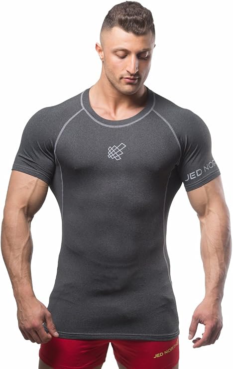 Jed North Men's Bodybuilding Workout Short Sleeve Tee Slim Fit T Shirt for Gym