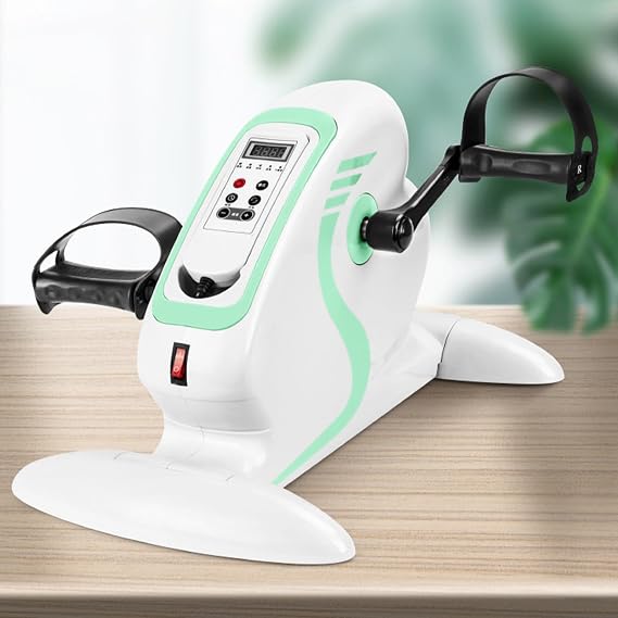 Under Desk Bike Pedal Exerciser, Motorized Mini Exercise Bike Electric Pedal Exerciser, 12 Levels Speed Adjustment, Stationary Bikes for Home & Office