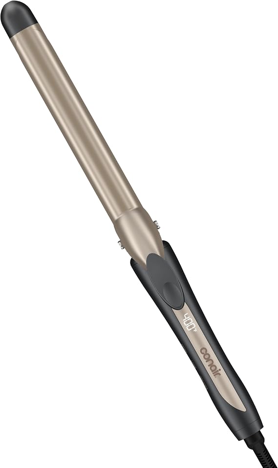 INFINITI PRO CONAIR 1 XL Gloss-Glazed Curling Iron, Tourmaline Ceramic Long Barrel 1-Inch Curling Iron, 1 Inch Extra-Long Barrel for Classic Curls, Hair Curler for All Hair Lengths, ChampagneGray
