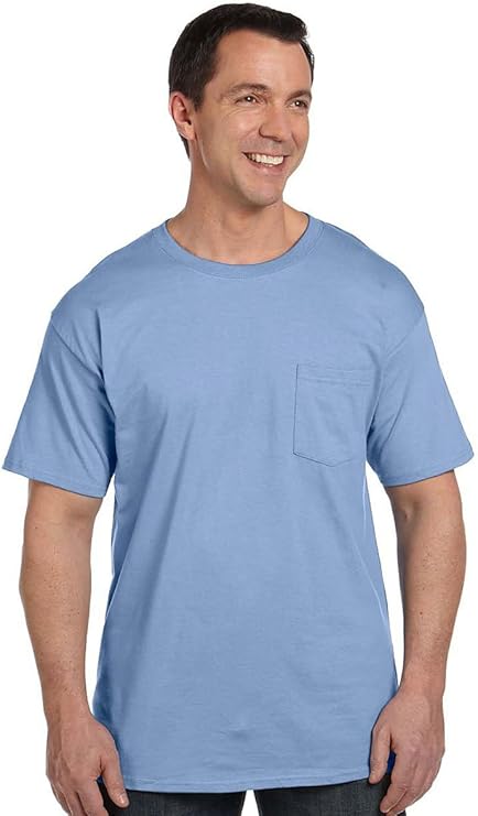 Hanes Men's Heavyweight Pocket T-Shirt, Beefy-T Full-Cut Cotton Pocket Tee for Men, Crewneck T-Shirt For Men, 1 or 2 Pack