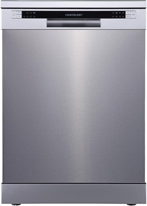 Cookology 60cm Freestanding Full Size Under Counter Dishwasher, 6 Programmes - Eco Mode - 13 Place Settings - Stainless Steel [Energy Class E]