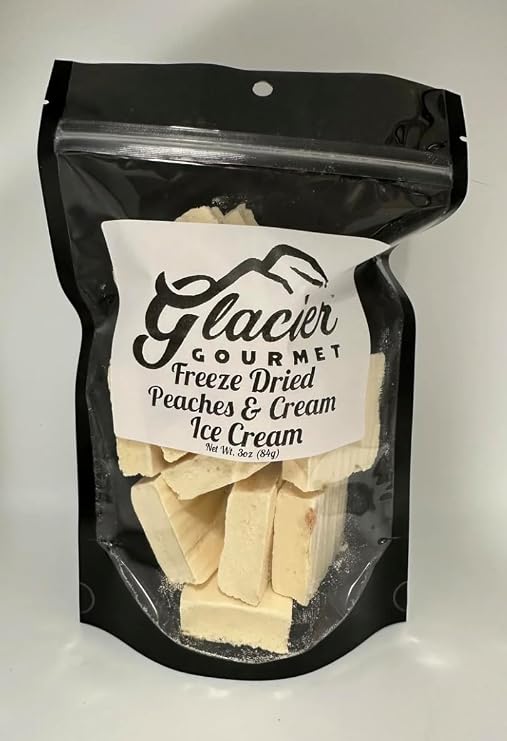 Freeze Dried Peaches & Cream Ice Cream by Glacier Gourmet