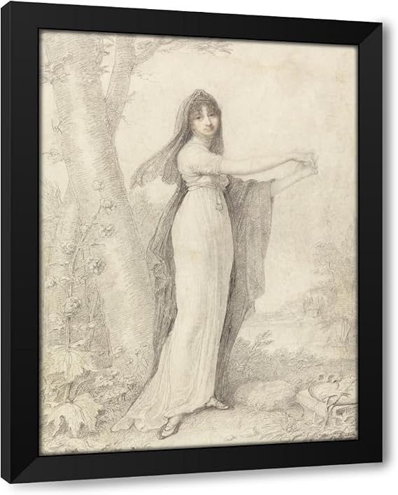 ArtDirect Portrait of a Lady Standing near a Lake (1802) Custom Framed Art Print Giclee Print or Canvas Options with Various Sizes and Customization by Richard Cosway