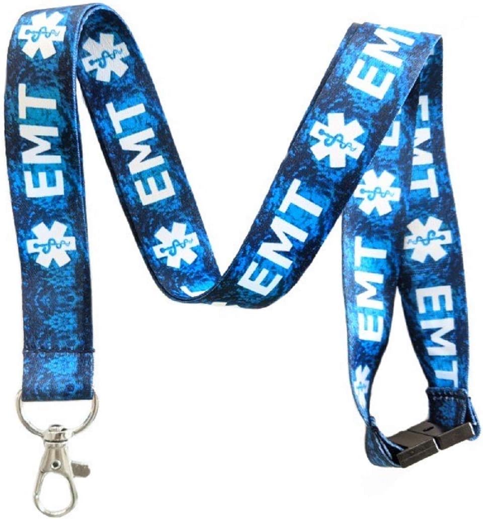Execucat EMT Emergency Medical Technician Break Away Lanyard Keychain ID Badge Holder