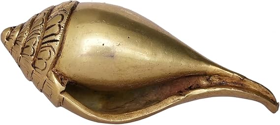 Brass Shankh Authentic Brass Shankh for Ritualistic Purposes,Height 2 Inch, Standard