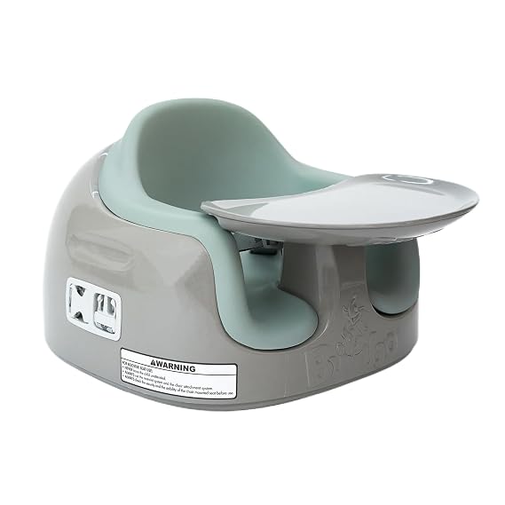 Bumbo 3-in-1 Infant Multi-Seat & Tray, 6 to 36 Months, Breige/Agave | All-in-One Travel, Feeding, and Play Floor Seat for Baby and Toddler, Dining & Activity Booster High Chair