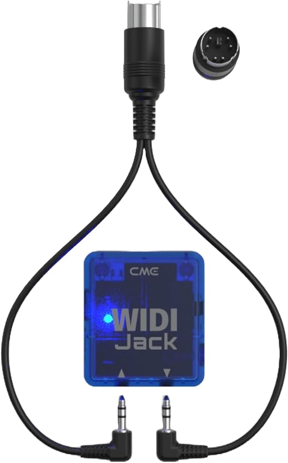 CME WIDI Jack + 6-pin DIN mini Bundle - Bluetooth MIDI Interface with MIDI cables Included - Works with rare single 6-pin DIN mini ports