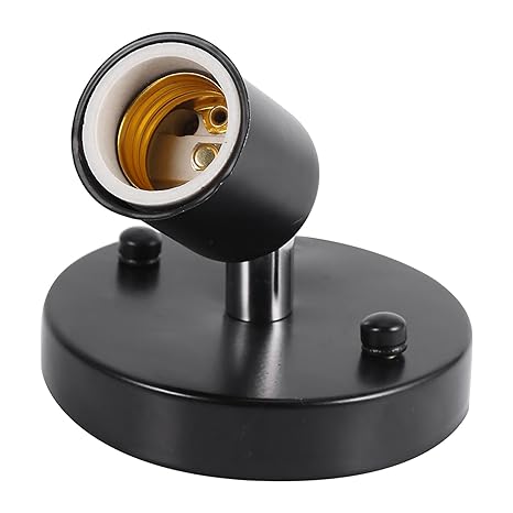 E27 Light Socket 180 Degree Vintage Adjustable Bulb Holder Socket Ceiling Light Wall Mounted Lamp for Dining Room Corridor Passage (Black)