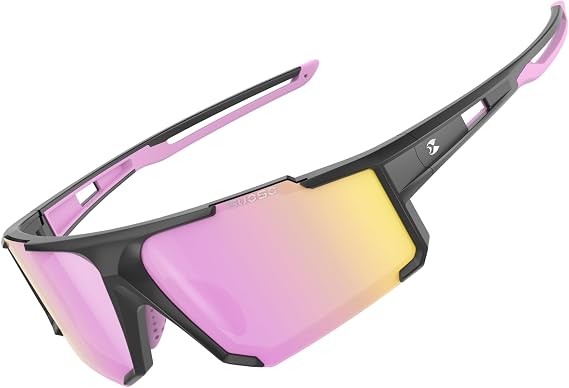 suoso Sports Cycling Sunglasses for Men: Lightweight UV Protection Polarized Sun Glasses for Youth Baseball Softball Running