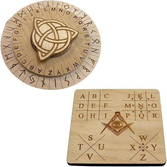Runes Cipher and Masons Cipher Key Grid Escape Room Props Bundle