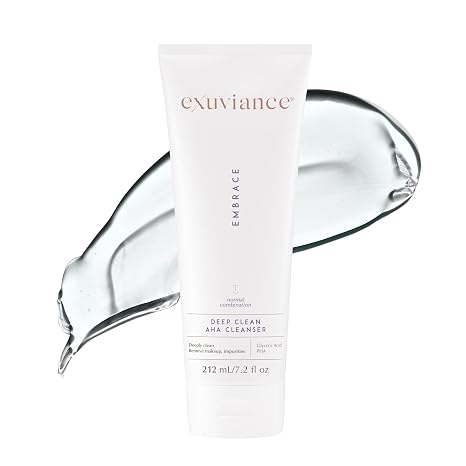 EXUVIANCE Deep Clean AHA Foaming Face Cleanser and Makeup Remover with Glycolic Acid, Soap-Free, 7.2 fl. oz.