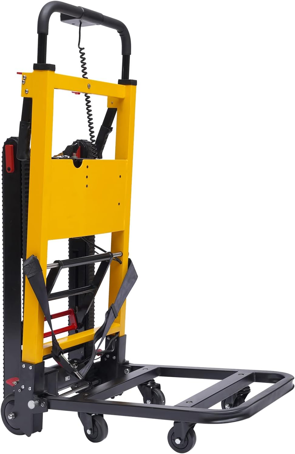 Electric Hand Truck, Electric Stair Climbing Hand Truck 130W Motor Tracked Luggage Cart Folding Stair Climbing Dolly for Moving Cargo Warehouse Supermarket Home Loading 330LB Six Wheels