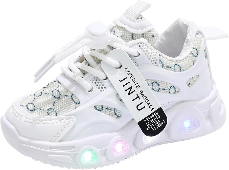 IWIHMIV Toddler Light Up Tennis Shoes Boys Running Shoes Casual Girls' Sneakers Athletic Sneakers