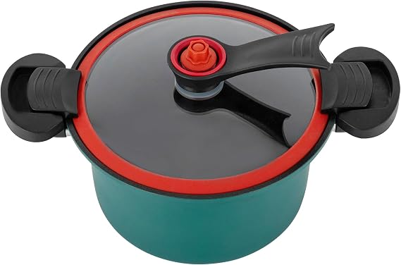 Micro Pressure Cooker Pot, 1.8L/0.48Gal Stainless Steel Pressure Cooker Mini Explosion Proof Pressure Cooking Pot, Multi-Function Soup Pot Stew Pot Cooker for Home Kitchens Restaurants (Green)