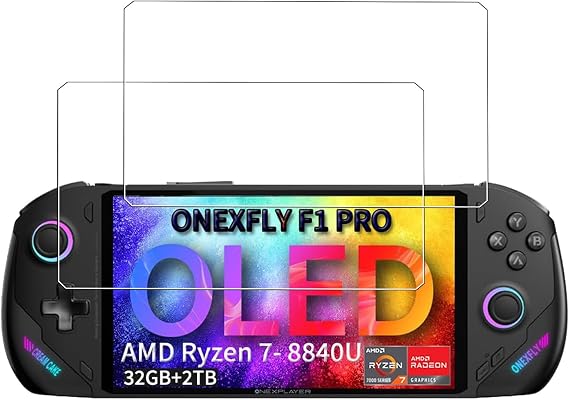 [2 Pack] Screen Protector for ONE XPLAYER Onexfly F1 pro 7 Inch Tempered Glass Film, Screen Protector for ONE XPLAYER Onexfly F1 pro Handheld Gaming Anti-Scratch & Sensitive & 9H Hardness