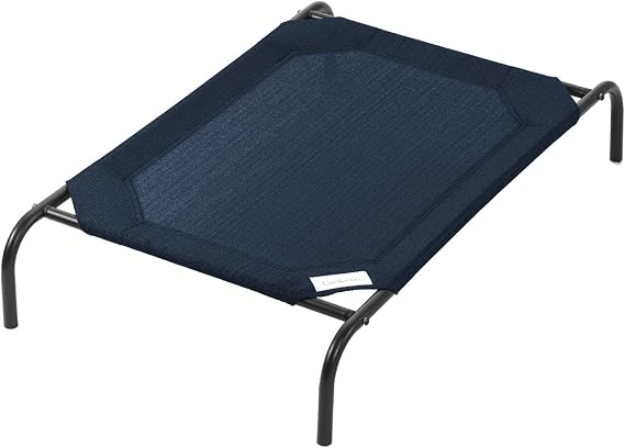 Coolaroo Original Elevated Dog Bed - Breathable Off-The-Ground Pet Bed with Cooling Fabric, Joint Relief & Moisture-Resistant Fabric, 100% Recyclable, Easy Clean, Navy Blue, Medium