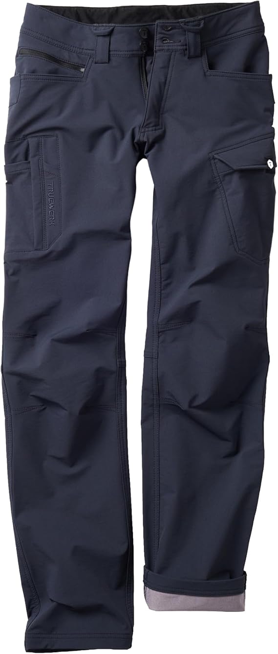 TRUEWERK Men's Work Pants - T2 WerkPant, Water Resistant, Windproof, Double-Woven Softshell, 4-Way Stretch, 9 Pockets