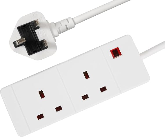 PRO ELEC PELB1900 2 Gang Extension Lead 3m, White