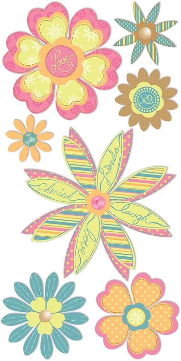 Sandylion Dimensional Stickers-Heart Flowers
