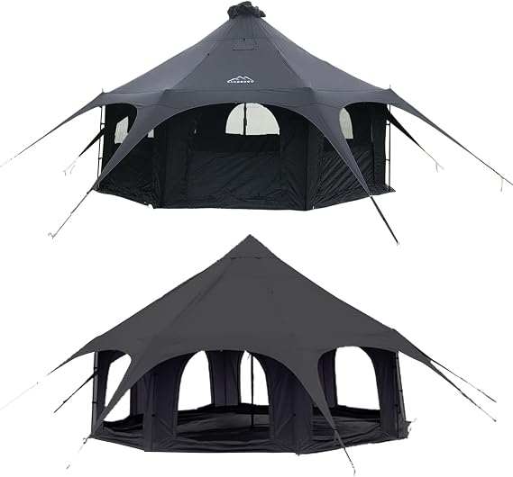 Cotton Canvas Tent Bell - Yurts Breathable and Windproof,Glamping for 6/8/10Person Family Camping