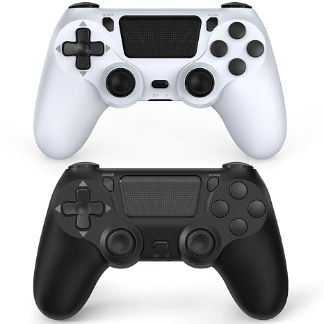 Wuthur 2 Pack Wireless Controller Compatible with PS4 / Pro/Slim (Black & White)