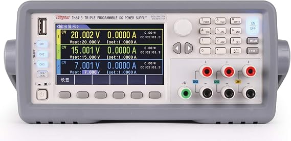 TH6413 Programmable DC Power Supply with 3 Channels, 0-60V/3A/180W*2, 0-6V/5A/30W*1
