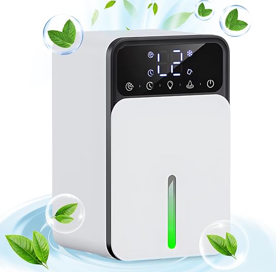 Dehumidifier, 1200ml Molded Dehumidifier, Portable Time Dehumidifier with LED Display, Perfect for Bedroom, Closet, Basement, Bathroom