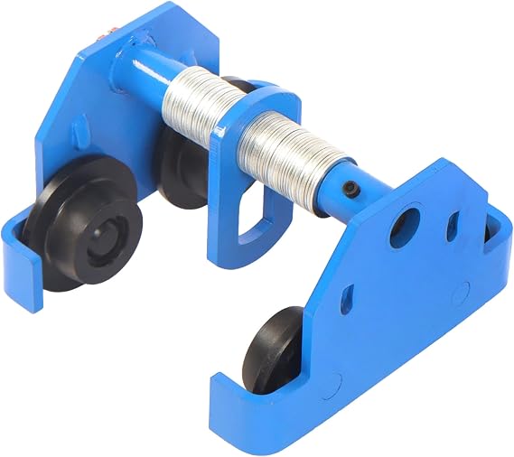 Manual Beam Pushing Trolley 2200LBS/1T Alloy Steel Strip Double Track Roller Adjustable I-Beam 65-190mm