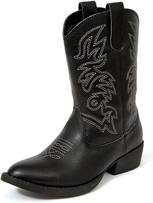 Deer Stags Ranch Kids' Cowboy Boots, Dark Gray