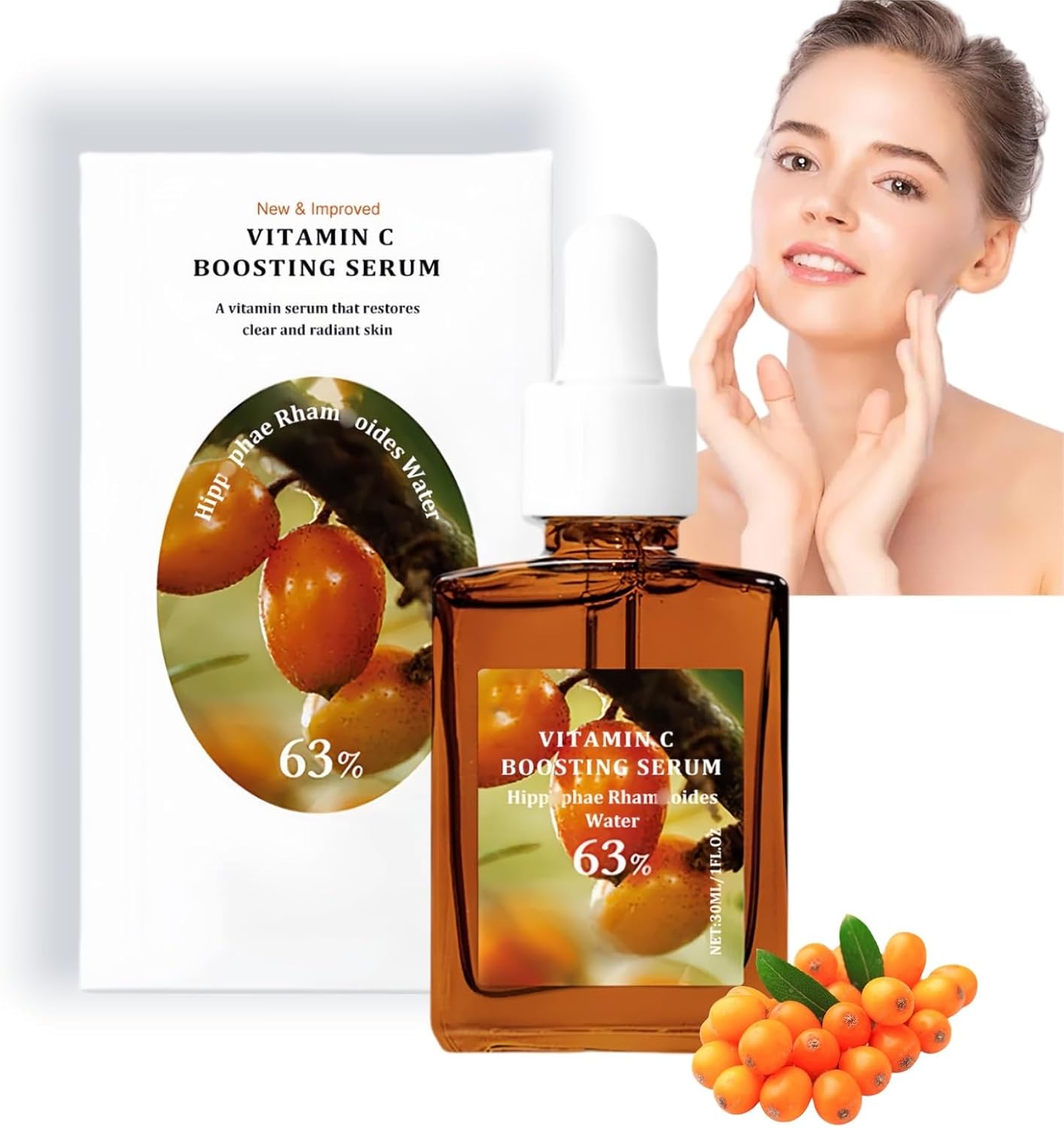 Vitamin C Boosting Serum,Vitamin C Serum for Face with Hyaluronic Acid,Anti Aging &amp; Wrinkle Facial Serum for Women &amp; Men,Dark Spot Correcting Glow Serum,Face Serum for Women,Fa-ce Firming Ser-um