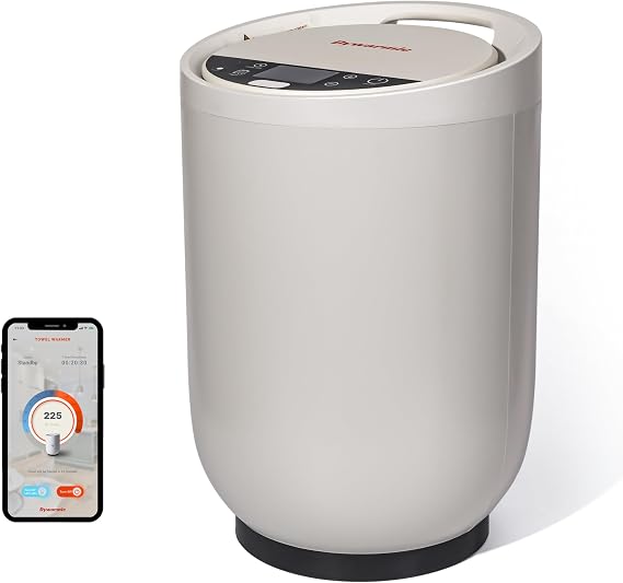 Smart Towel Warmer - Coolbreeze Insulation Tech | Voice Control with Alexa & Google Assistant | Stainless Steel Bucket | Matte Finish | 20L