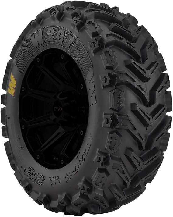 BKT W207 AT22X11-10 TL 6 | ATV & UTV All Terrain All Season Traction 47J Rated 6 Ply Bias Construction Black Sidewall Tire