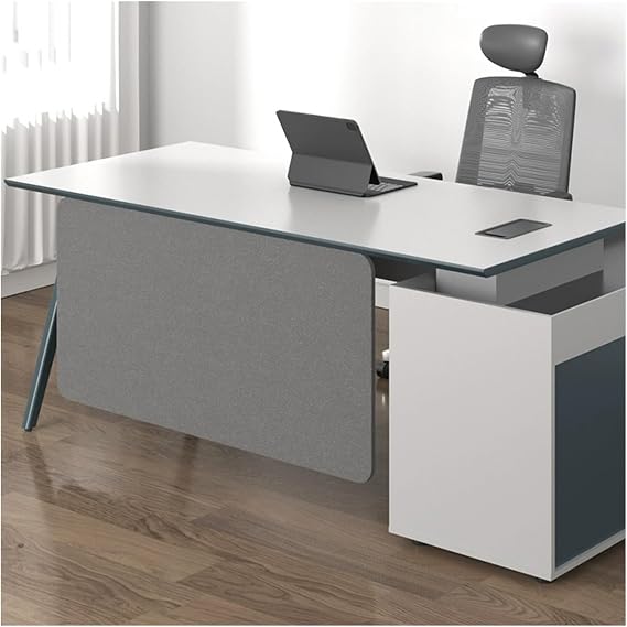 Customizable Office Desk Privacy Panel 51.9in UnderDesk Divider ClampOn for Standing Desks Space Separator for Workstations,Dark Gray-L 50cm/19.6in