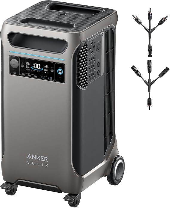 Anker SOLIX F3800 Portable Power Station, 3,840Wh, 6,000W,Home Backup, RVs | 3,840Wh LiFePO4 Battery, 120V / 240V Dual-Voltage Output, 6,000W Solar Generator for Home, RVs, and Emergency Use, UPS