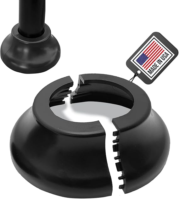 Deck Post Base Cover Durable, Snap-Together Round Shoe Base Instantly Transforms Hand & Stair Rail Feet Porch, Stair & Deck Base Brackets Covers ABS Plastic Fits 1 1/2" Round Post