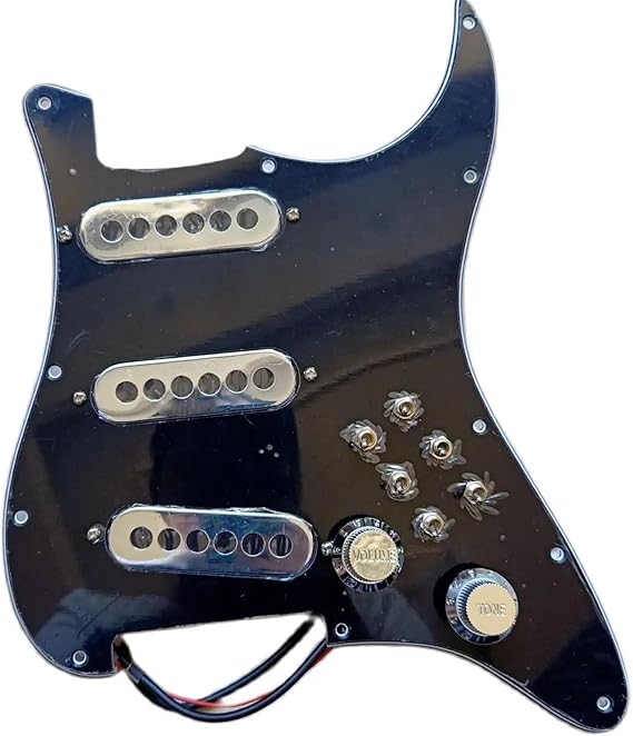 Pre-wired Electric guitar Pickguard Custom Loaded ST Mini Tri-Sonic Chrome Pickups 6 Single Cut Converter 1 Set Guitar Wiring Harness